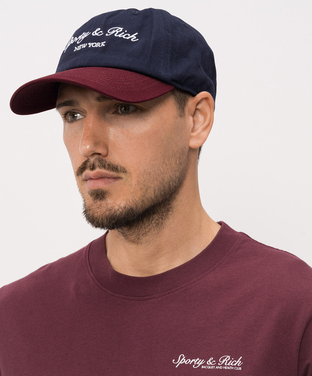 Sporty & Rich Синя кепка з вишивкою логотипа AC04075328BL150 зображення 2