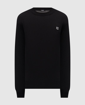 Balmain Черный джемпер с шелком GH1KD000KJ53
