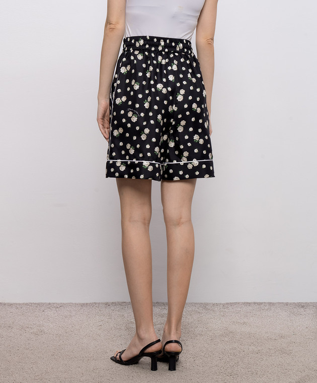 Dolce&Gabbana Чорні шорти із шовку в принт FTDKSTIS13H зображення 3