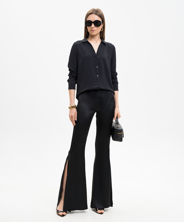 Dondup Чорні штани кльош із шовком з розрізами DP882SF0106DXXX зображення 2