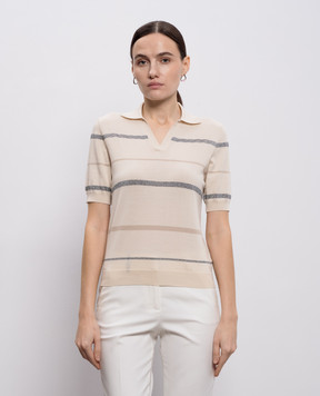 Peserico Бежеве поло в смужку A99092F149173M