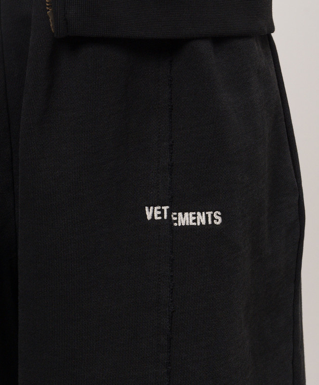 Vetements Чорні спортивні штани з принтом логотипа MH27SP192B зображення 5