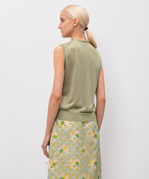 Fendi Топ кольору хакі з вишивкою логотипа FZXE84AW4V зображення 4