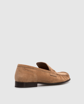 Jimmy Choo Коричневые замшевые лоферы Ellis с логотипом ELLISLOAFERFSUE