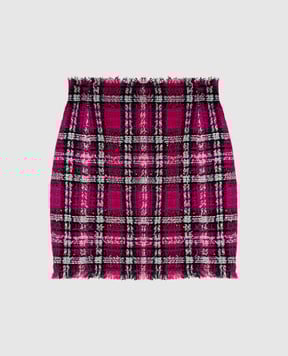 Balmain Рожева твідова спідниця міні з вовною GF1LBB37CG42