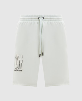 Off-White Зелені шорти з принтом Double Arrow 44MCI013S26F004