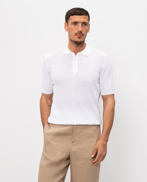 Pini Parma Белое поло с молнией POLRIBZIPBCO