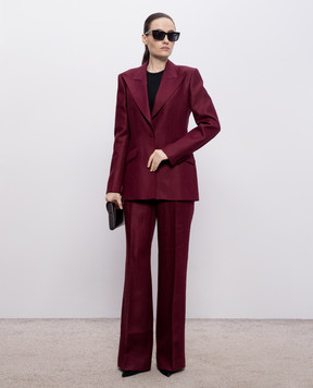 Gabriela Hearst Бордовий жакет Leiva із льону 2265001LI042