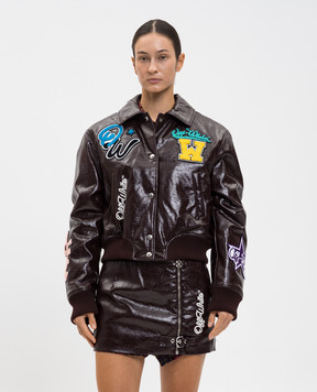 Off-White Бордова глянцева куртка з логотипом 2EK00MF25FAB001