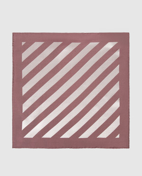 Brunello Cucinelli Червона хустка-паше із шовку в смужку MX8750091