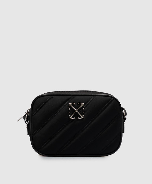 Off-White Чорна сумка крос-боді з фактурною емблемою OWWNQ07F26FB01