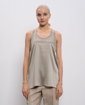 Brunello Cucinelli Топ кольору хакі із шовку M0C59DZ300