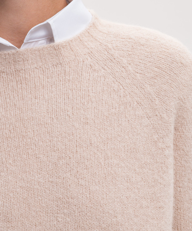 Max Mara Weekend Бежевый свитер GHIACCI с шерстью альпаки WKDGHIACCI изображение 5