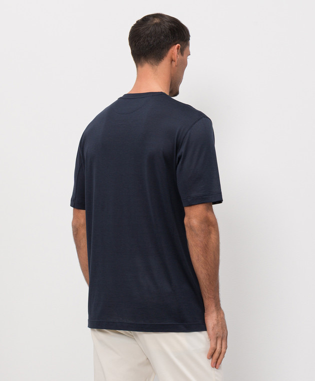 Castangia dal 1850 Синя футболка з шовком PDA12S26 зображення 3