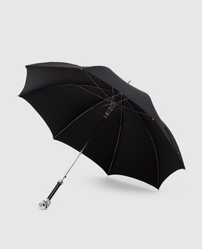 Pasotti Черный зонтик-трость Silver Skull OMITUO478RASOOXFORD18