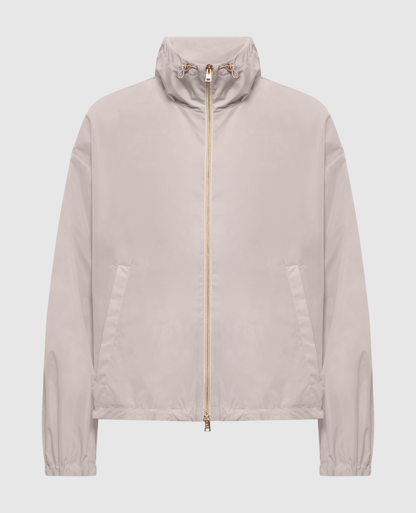 Бежевая ветровка с нашивкой логотипа