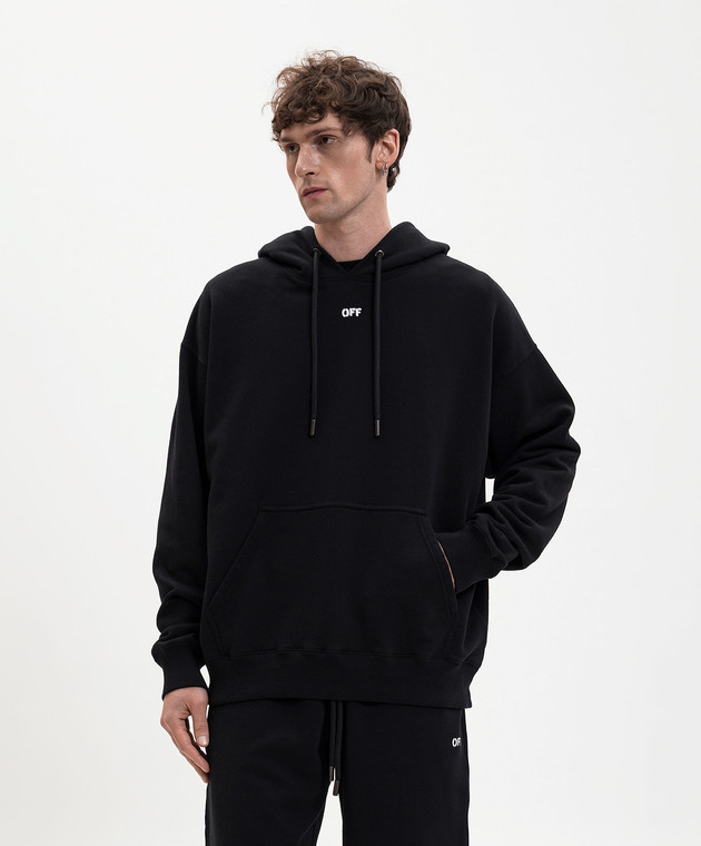 Off-White Чорне худі з емблемою Paint Arrow 44MBB085S26F00K зображення 3
