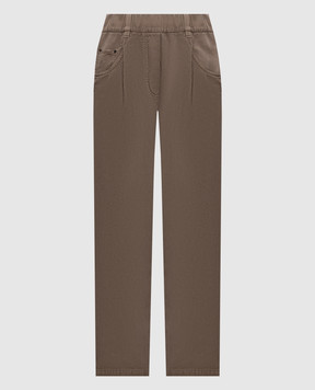 Brunello Cucinelli Коричневі джинси з льоном ML996P5566