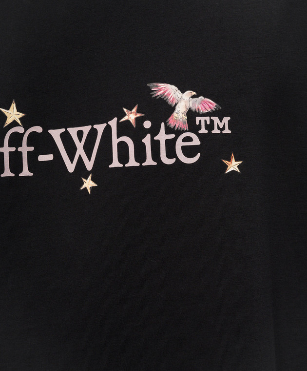 Off-White Черная футболка с принтом Dream Arrow 44MAA120Z26J003 изображение 5