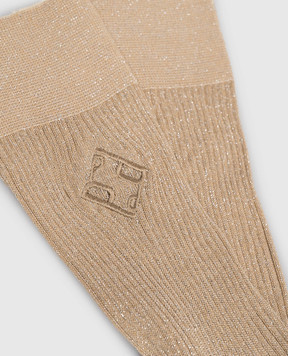 Peserico Бежеві шкарпетки з люрексом A41070C0RCC792
