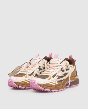 Off-White Коричневые комбинированные кроссовки Be Right Back с логотипом OWIA289F25FAB002