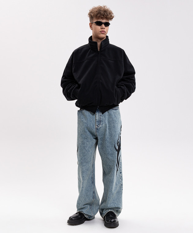 Vetements Черная спортивная куртка с вышивкой логотипа MH27TJ110Bm изображение 2