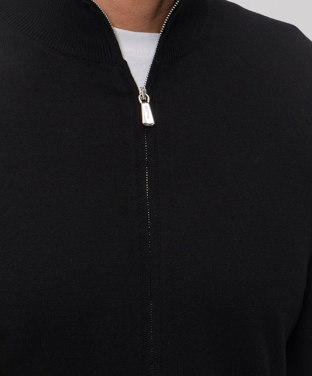 Enrico Mandelli Черный кардиган с шелком 3K033A5645 изображение 5