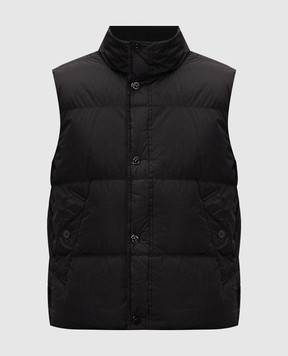 Stone Island Черный пуховый жилет с логотипом патча L2S15G100010S0A23