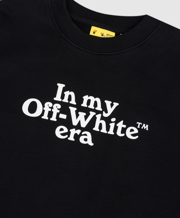Off-White Дитячий чорний світшот з контрастним принтом 44BBA001S26F006 зображення 3