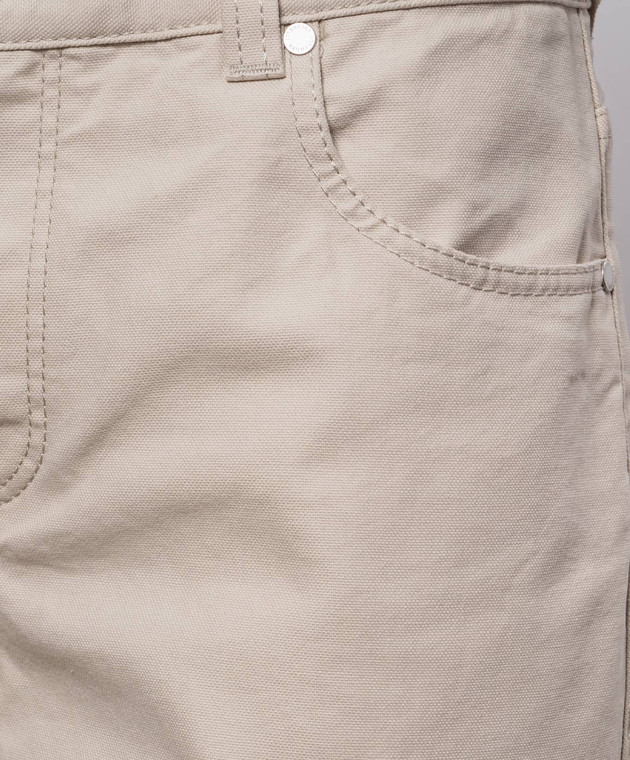Brunello Cucinelli Бежевые джинсы с отворотами MD013P4114 изображение 5