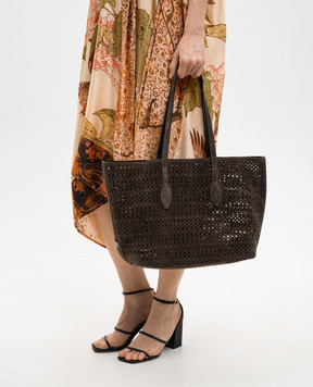 Gianni Chiarini Коричневая замшевая сумка-тоут Mashup BS11837CMLSR