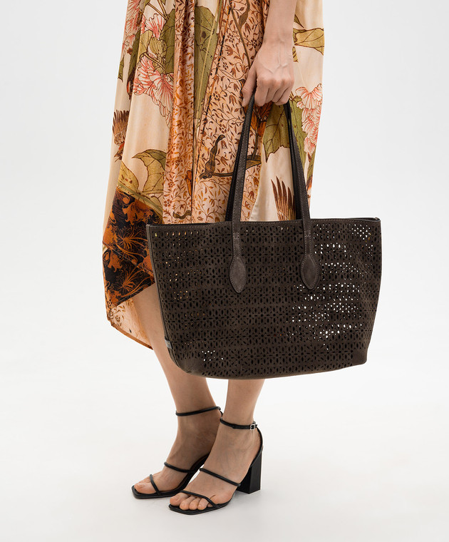 Gianni Chiarini Коричнева замшева сумка-тоут Mashup BS11837CMLSR зображення 2