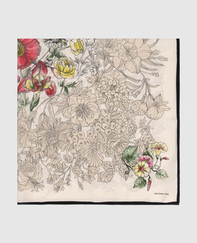 MANTERO 1902 Хустка Alba Flora кольору айворі із шовку 0908F0023G57019