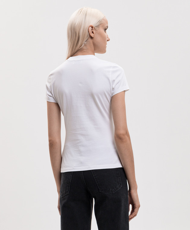 Off-White Белая футболка с вышивкой логотипа 2FA00411T изображение 4