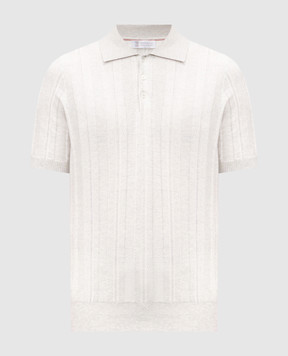 Brunello Cucinelli Сіре поло у візерунок M29806305