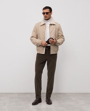 Stefano Ricci Бежева стьобана дублянка M7J5400400LACONY