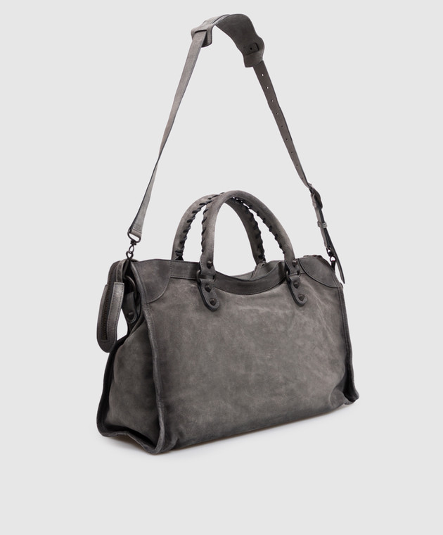 Balenciaga Серая замшевая сумка Le City 8657602ACNH изображение 3