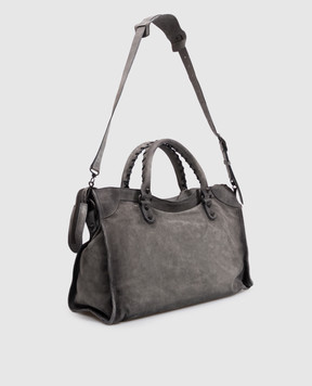 Balenciaga Серая замшевая сумка Le City 8657602ACNH