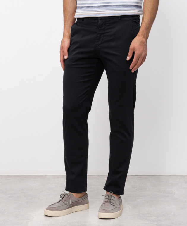 Marco Pescarolo Черные брюки с шелком MANU5309 изображение 3