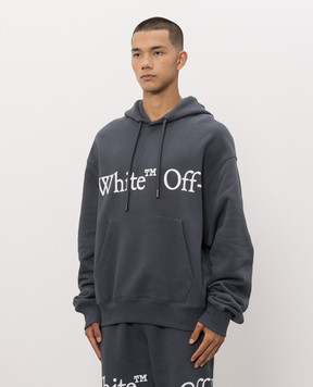Off-White Синє худі з контрастним логотипом 44MBB12NF26F009