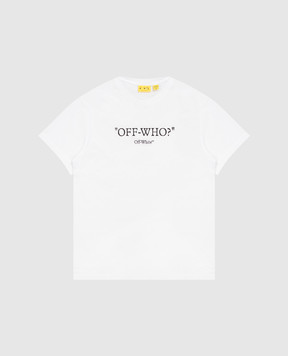Off-White Детская белая футболка с принтом 44BAA002F26J007