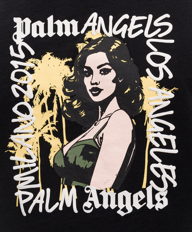 Palm Angels Чорна футболка Pinup PMAA109S26JER00F зображення 5