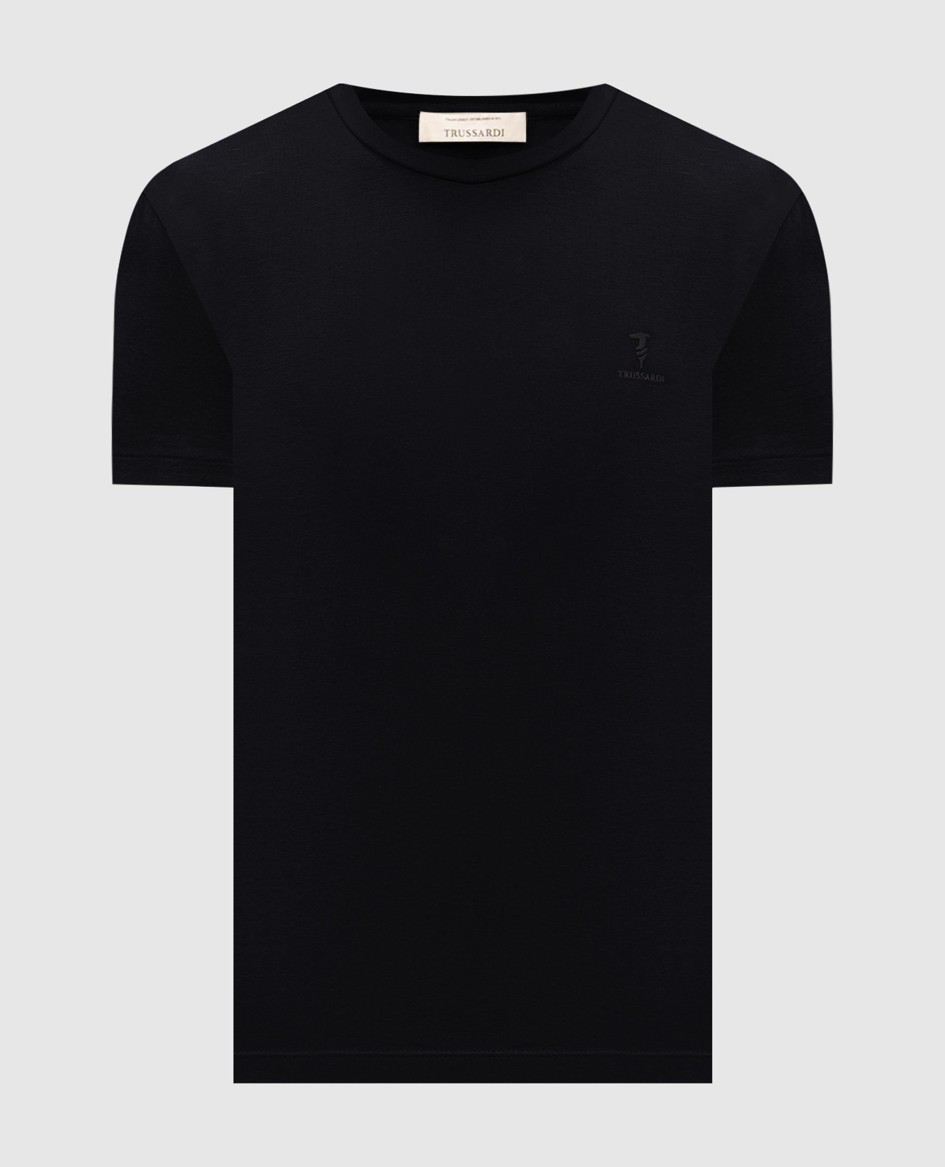 Черная футболка с принтом логотипа