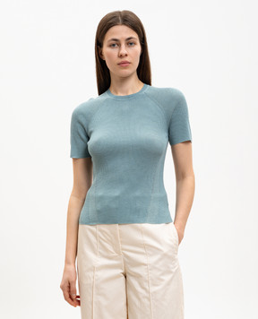 JOSEPH Бирюзовый топ Belarb с леном в рубчик JF009768