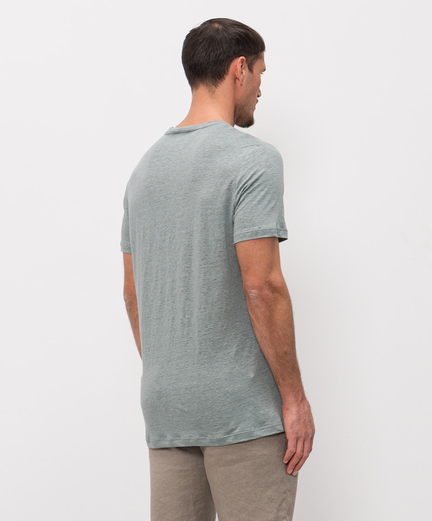 MooRER Зеленая футболка MIKE из льна MIKELI1 изображение 3