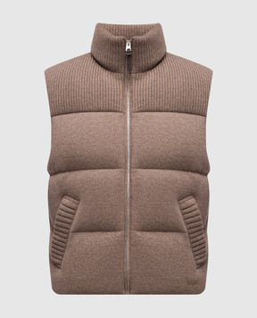 Mackage Коричневый пуховый жилет Braxton из шерсти и кашемира BRAXTON