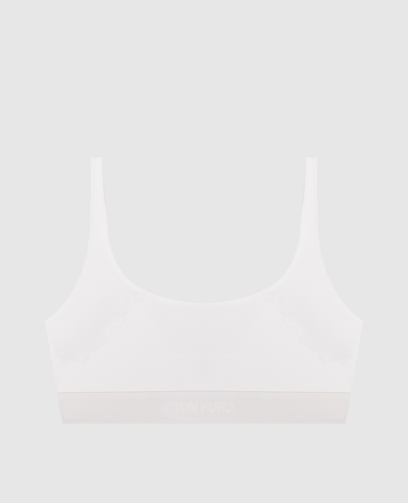 Белый топ с логотипом узором