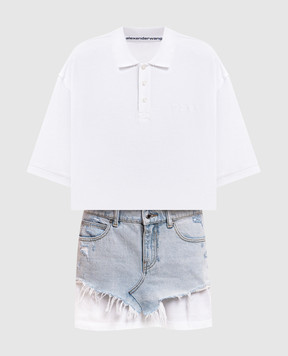 Alexander Wang Белое платье-поло двойной конструкции 4DC3266121