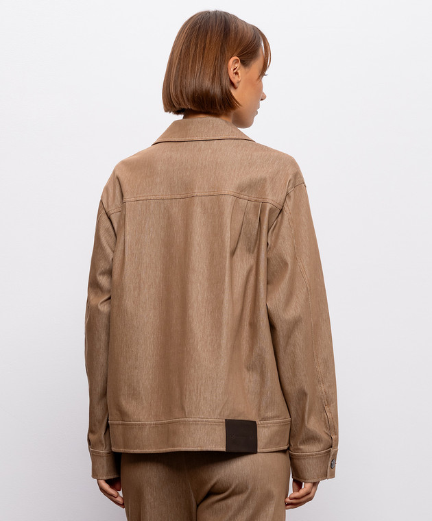 Max Mara Коричневая куртка с эффектом денима MMLFANTE изображение 4