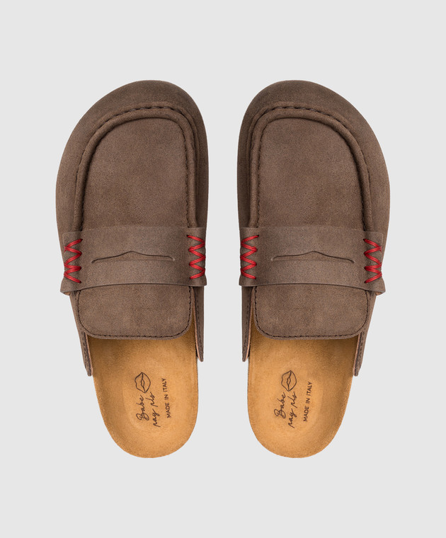 Babe Pay Pls Коричневі замшеві мюлі SABOT зображення 4